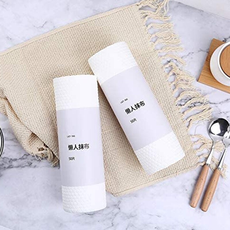 Multipurpose Kitchen Paper Roll, Disposable Non-Woven Wet and Dry Paper Towel Roll Paper Absorbent Absorbent Disposable Cleaning