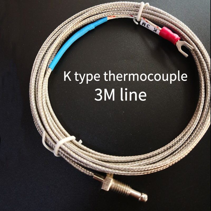K &amp;  pt100 -type termoelementsonde 3- -leder  m8 -tråds temperaturføler til termostat rex -c100: K type 3m