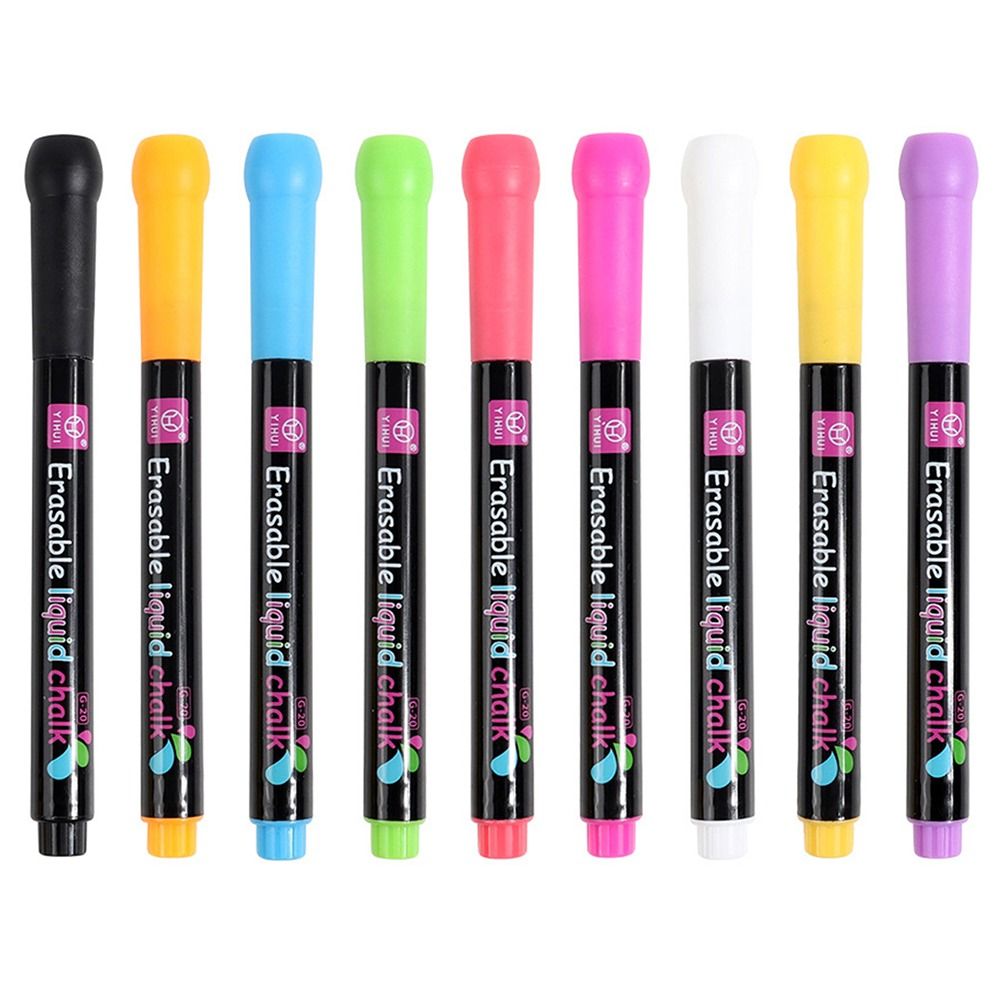 Dust Free Liquid Chalk Pen Erasable Multi-Color Whiteboard Art Marker Pen Highlighters For Blackboard Graffiti LED Board Writing: black