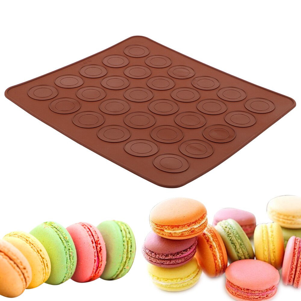 Anti-aanbak 30-Holte Diy Mold Bakvormen Vel Siliconen Macaron Bakken Mat Bitterkoekje Gebak Oven Bakvorm