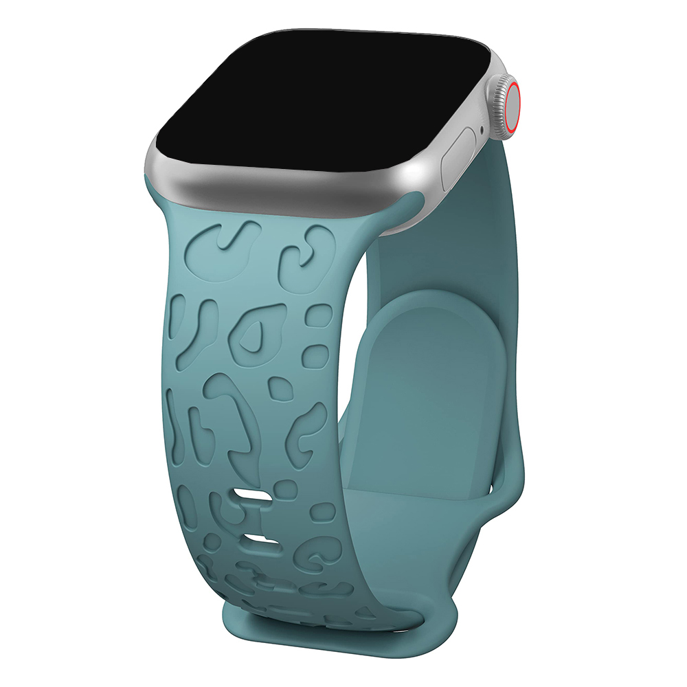 Bracelet en silicone léopard gravé pour Apple Watch Band, 44mm, 40mm, 45mm, 49mm, 41mm, 38mm, 42mm, iWatch Series 7 SE, 3, 6, 8 Ultra