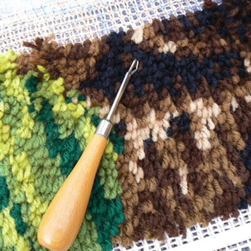 100 x 150cm tomt tæppe tilslutning mesh lærred låse krog tæppe gør tæppe gobelin diy kit værktøj til broderi håndværk dekoration