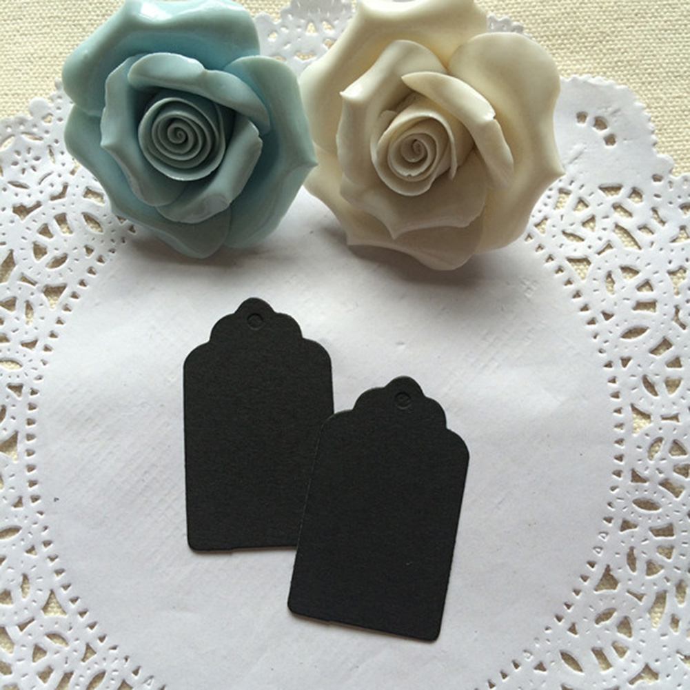 100 stuks blanco doe-het-zelf prijslabels van papier om op te hangen in winkels of voor bruiloften