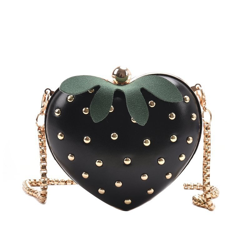 Cute Small Bags for Women Trend Cartoon Shoulder Bag for Girls Chain Mini Coin Purse Shell Crossbody Bag: Black