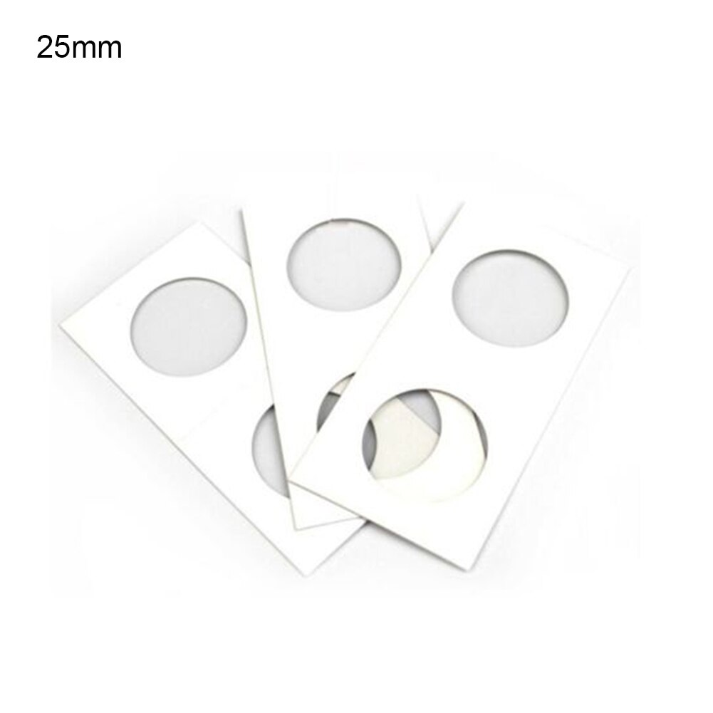 100Pcs Flip Display Storage Cardboard Holder Collection Supplies for 20.5/23/25/27.5/31.5/35mm Coin Держатель картонных монет: 25mm