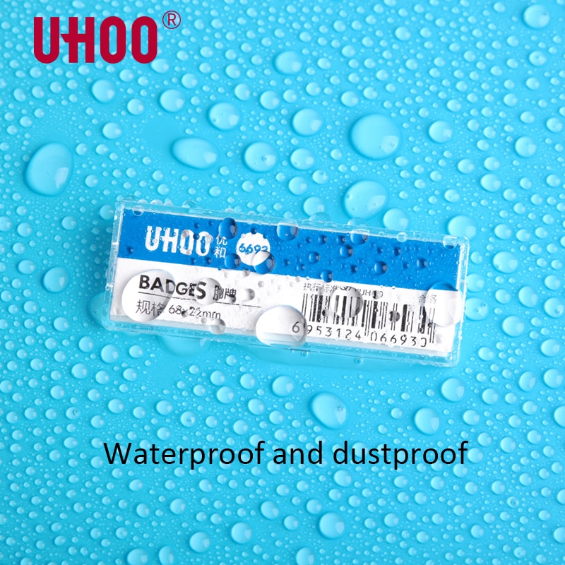 4 unidades/lote UHOO, insignia de Pin rectangular de ABS resistente al agua, etiqueta de precio, etiqueta de nombre, placa de nombre de trabajo para banco, Hotel, escuela, trabajo