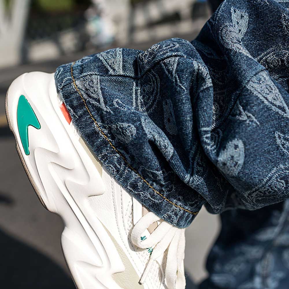 Pantalones vaqueros de talla grande para hombre, pantalón suelto holgado informal, rectos, estilo harén de hip hop, ropa de calle