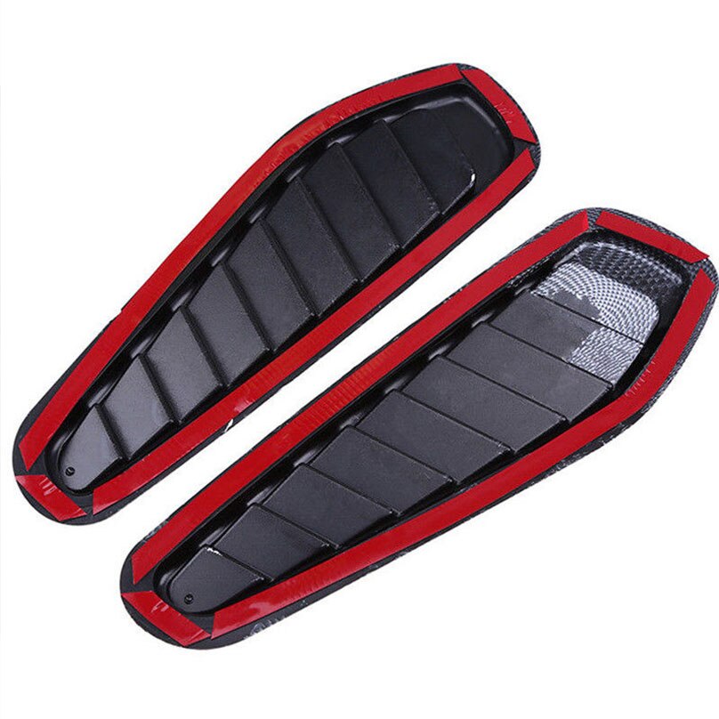 1 Pair Universal Carbon Car Decorative Air Flow Intake Hood Scoop Vent Bonnet Cover Fits for Most Cars With Engine Hood