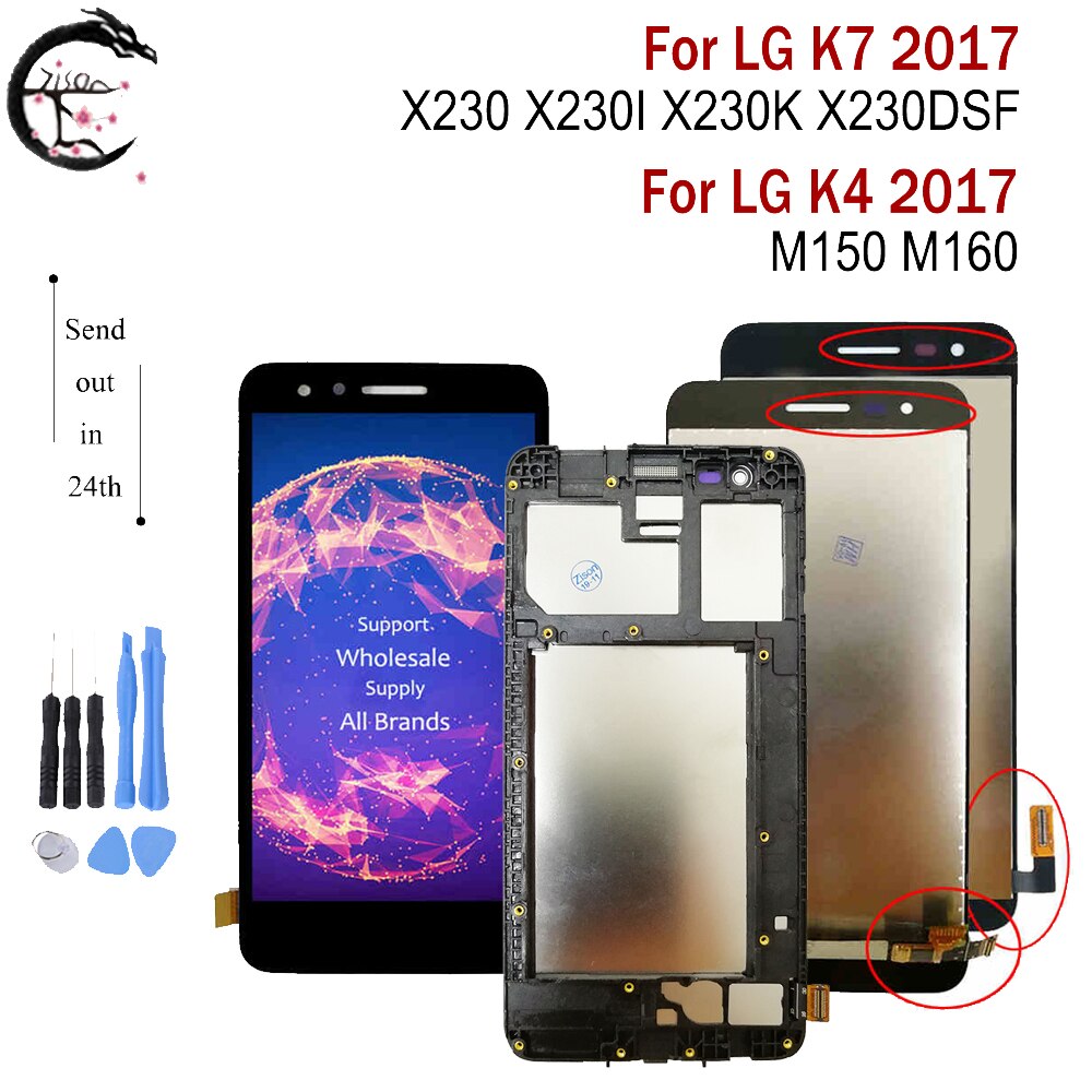 LCD With Frame For LG K7 X230 X230i X230K X230DSF Display Screen Touch Digitizer Assembly For LG K4 M160 M150 Full LCD
