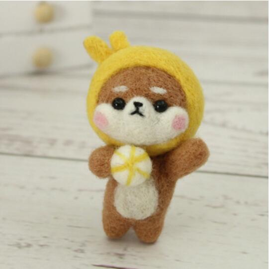 Dog and Dog Animals Wool Felt wool needlepoint kit wool felt needle felting decoration craft needlecraft: D