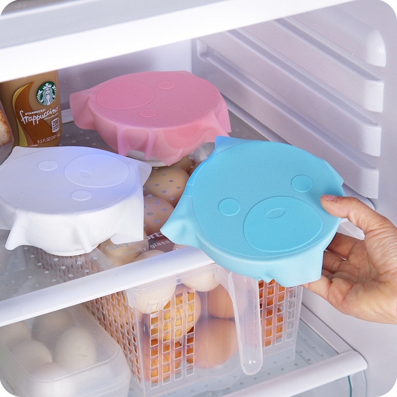 Multi-functional Silicone Saran Wrap Reusable Cling Film Refrigerator Food Storage Cover Kitchen Vacuum Lid Sealer Kitchen Tools