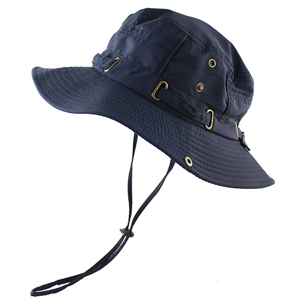 Light Sun Hat for Women Men Bucket Summer Fishing Boonie UV Protection Bob Solid Color Outdoor Beach Cap Packable Mesh Quick Dry: Navy