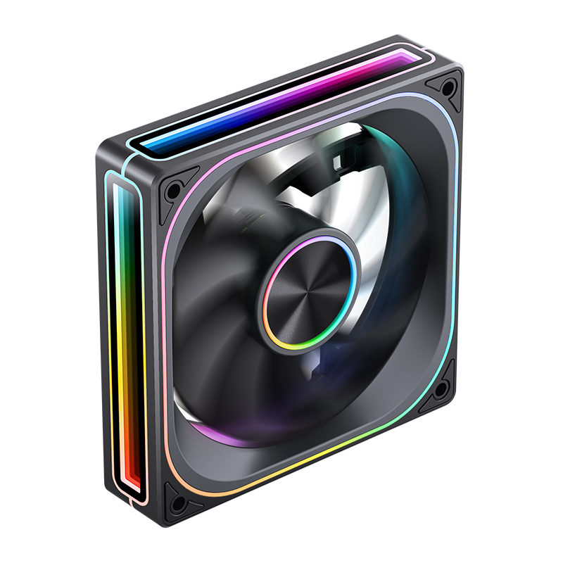 Jonsbo ZA-120/240/360 Case Fan 360 Multi Sided Thousand layer Mirror 5V 3PIN ARGB 12cm PWM Cooling Fan ZA-120BR Air Cooler Fans: Black