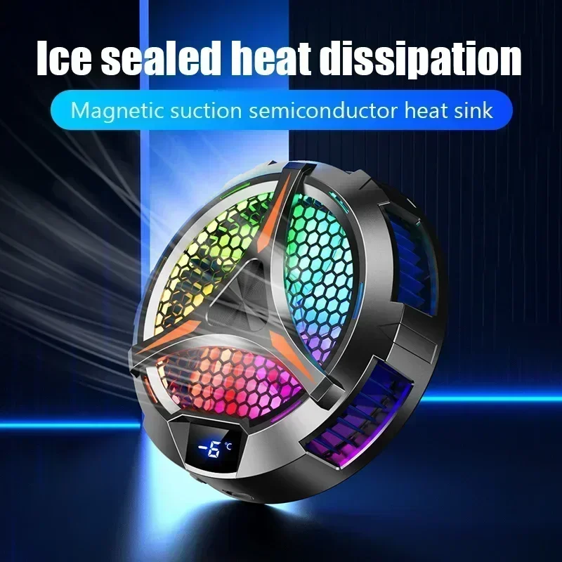 X42 PUBG Game Cooler Aluminum Alloy Semiconductor Magnetic Fast Cooling Fan Gaming Radiator for IPad Android Tablets Universal