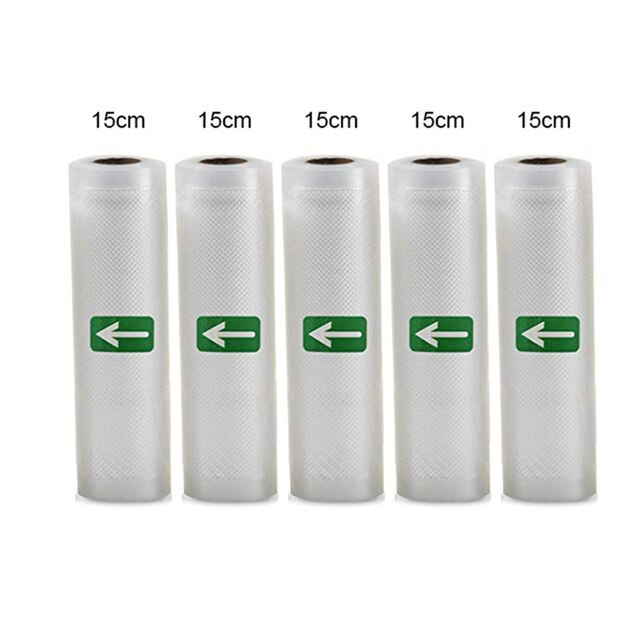 1-5 rollen Vakuum tasche Versiegelung Taschen für Lebensmittel Schoner Abdichtung Maschine Kunststoff Lagerung Vakuum Tasche Küche Packer Vacum tasche 12-28cm: 15x500cm5Rollen