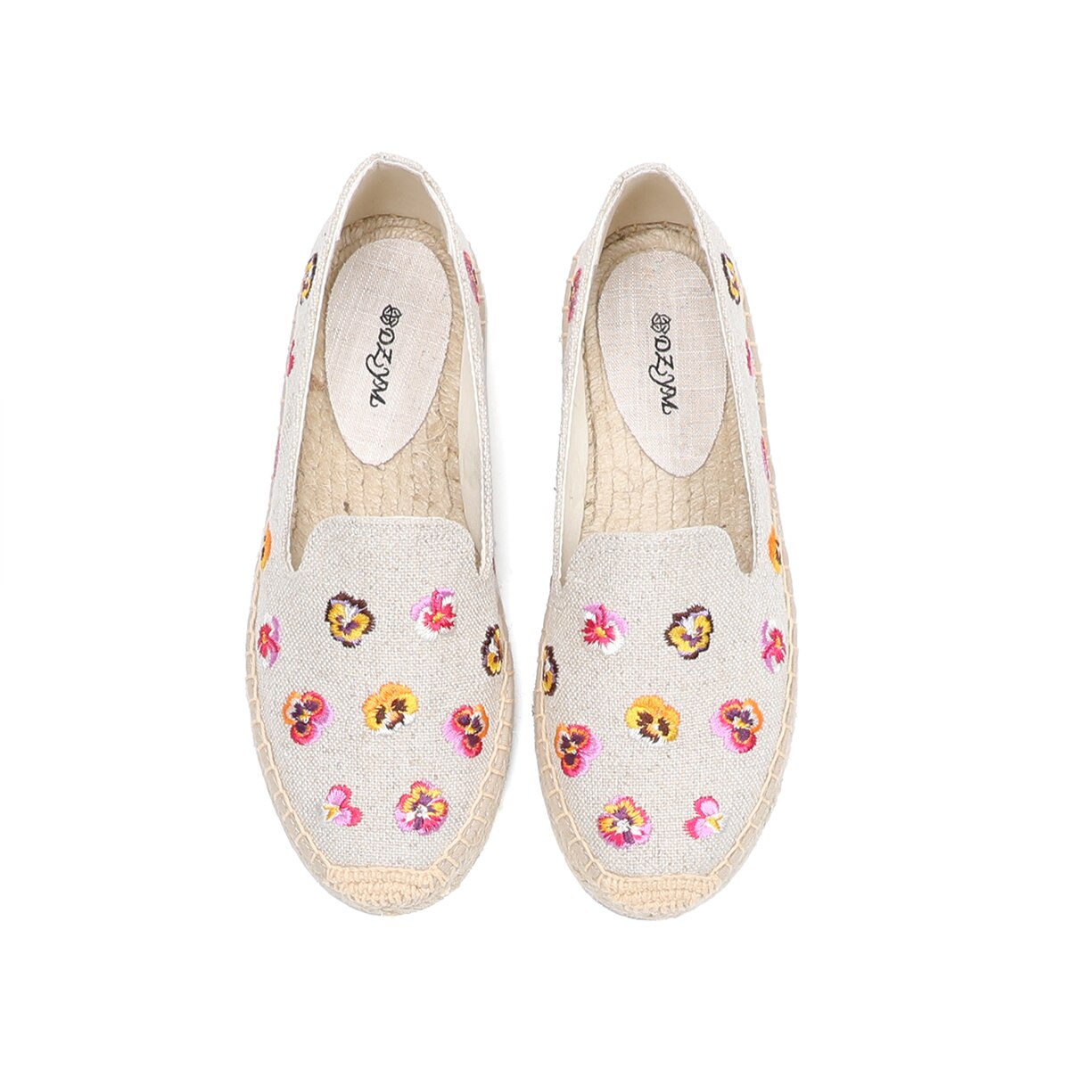 Espadrillas 2022 piattaforma piatta nuovo arrivo canapa punta tonda gomma Slip-on Casual Zapatillas Mujer Sapatos primavera/autunno: Beige / 5