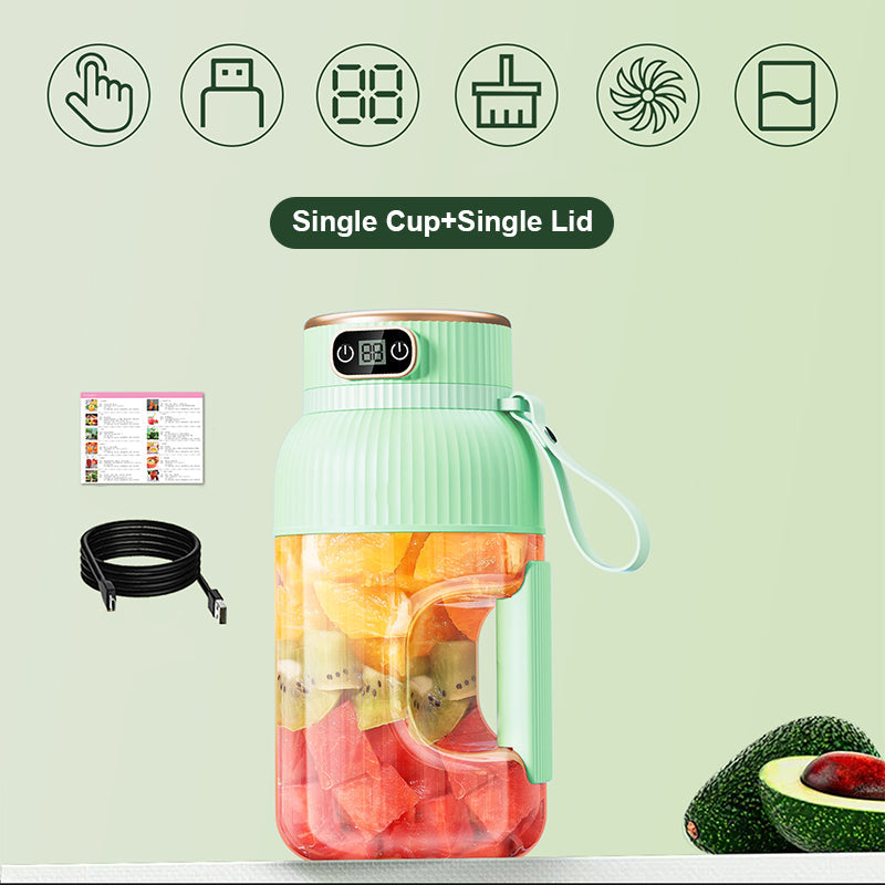 Multifunktionell bärbar juicepresskopp med digital display usb fruktmixers juicepressar elektrisk juicepress blender fruktjuicekopp: Svart