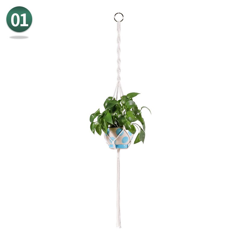 Hanging Baskets 100% cotton Handmade Plant Holder Macrame Plant Hanging Flowerpot Wall Decor handcrafted plant hangers: 1