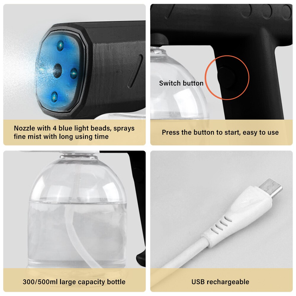 Atomizer Spray Handheld Mist Sprayer Santitizer Machine Electric Wireless Fogging Disinfection Sprayer Gun Atomization Fogger