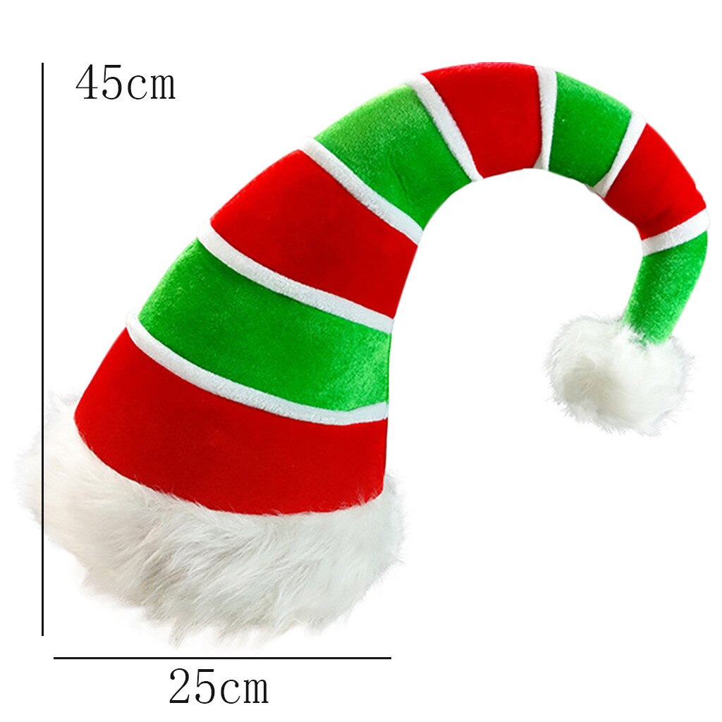1pc Warm Christmas Hats Funny Party Hats Long Striped Felt Plush Elf Hat Theme Hats Christmas Party Hat Accessory #T1P