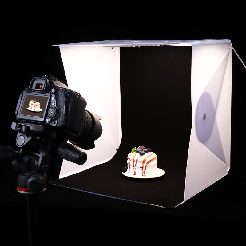 Portátil lightbox photo studio softbox com luz led anel macio caixa foto 4 kit de fundo para o telefone dslr câmera fotografia