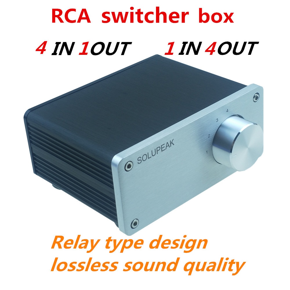 4 (1) In 1(4) out 4 Manier Audio-ingang Rca Signaalkabel Splitter Selector Switcher Schakelaar Schalter Bron Connector Distributeur Doos