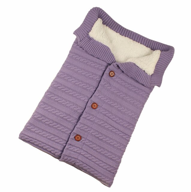 Warm Baby Blanket Knitted Newborn Swaddle Wrap Soft InfantSleeping Bag Footmuff Cotton Envelope For Stroller Accessories Blanket: 8