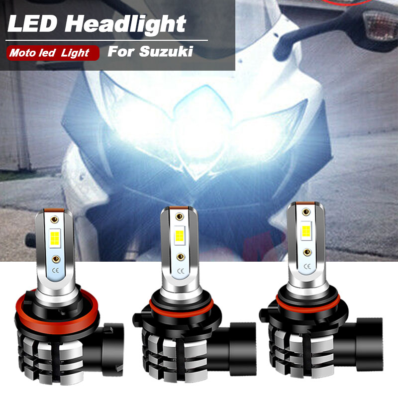 Faro LED de 9600LM para motocicleta, Kit de bombillas de luz alta y baja para parque, 4 Uds., blanco, 6000K, para Suzuki GSXR 600 750