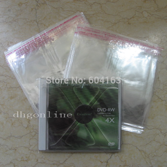 500 STKS CD Doos zakken OPP Plastic Zak Jewel Case Wrap