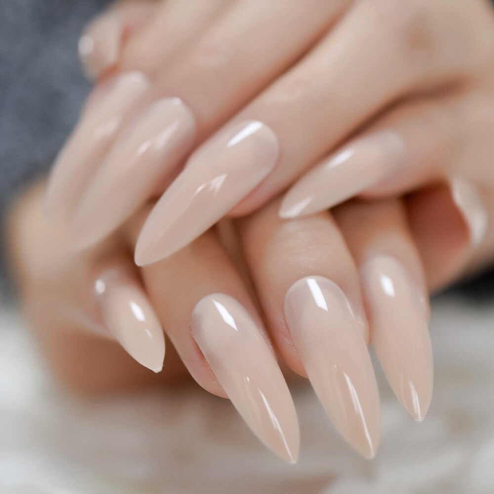 extra Lange Neon- Grün Gefälschte NäGel Super Stilett Gebogene Drücken Sie Auf FingernäGel UV Gel Polnischen Startseite Glossry Sommer Nagel Tipps 24