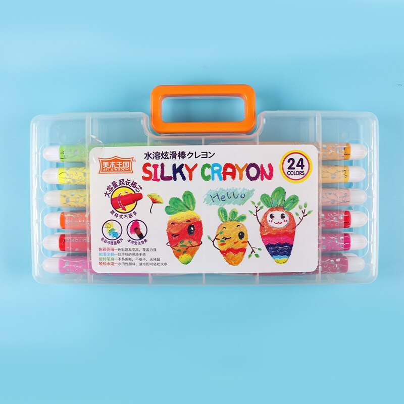 Silky Crayon Hello for drawing painting rotating smooth pencils set washable pastel for kids painters artists: 24 colors