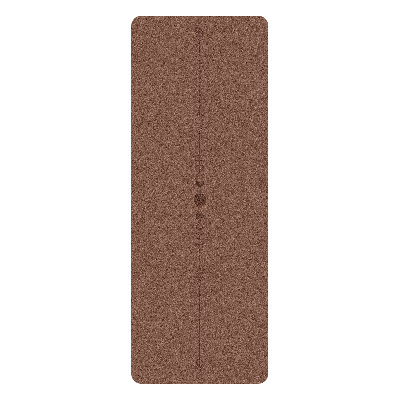Estera de yoga de 5 mm de grosor con superficie de PU texturizada y base de caucho natural - Estera de ejercicios antideslizante y de alta densidad para el hogar/pilates (Alignm: Chocolate