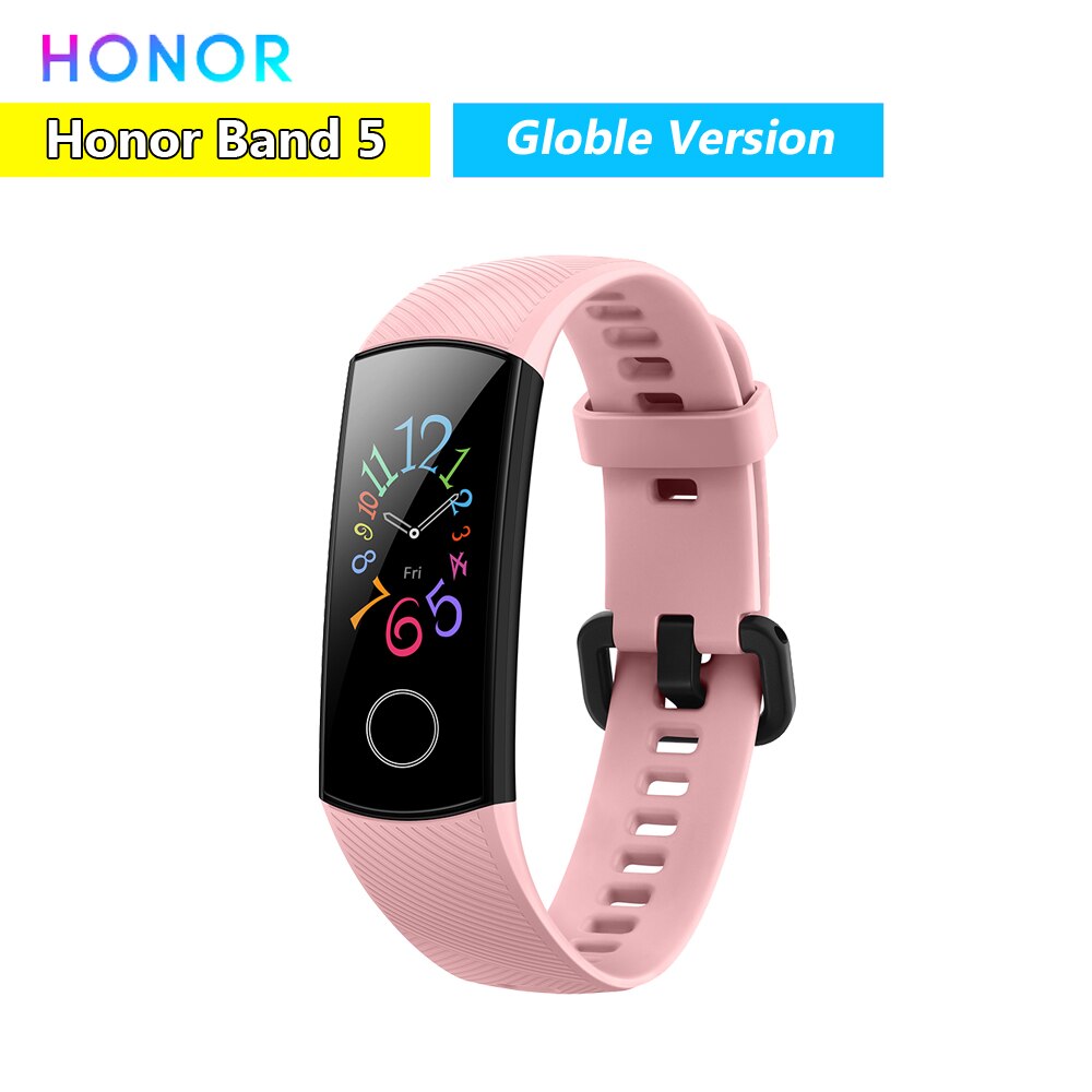 Originele Honor Band 5 Smart Polsband Mannen Vrouwen Oximeter Touch Screen Magic Kleur Hartslag Detecteren Slaap Dutje Honor Band 5: Honor band 5 Pink