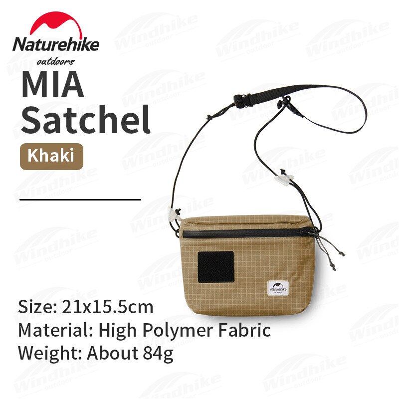 Naturehike Outdoor Reizen Satchel Mode Vrouw/Man 3L Geneigd Schoudertas 84G Ultralight Nul Opbergtas Waterdichte Rits: Khaki