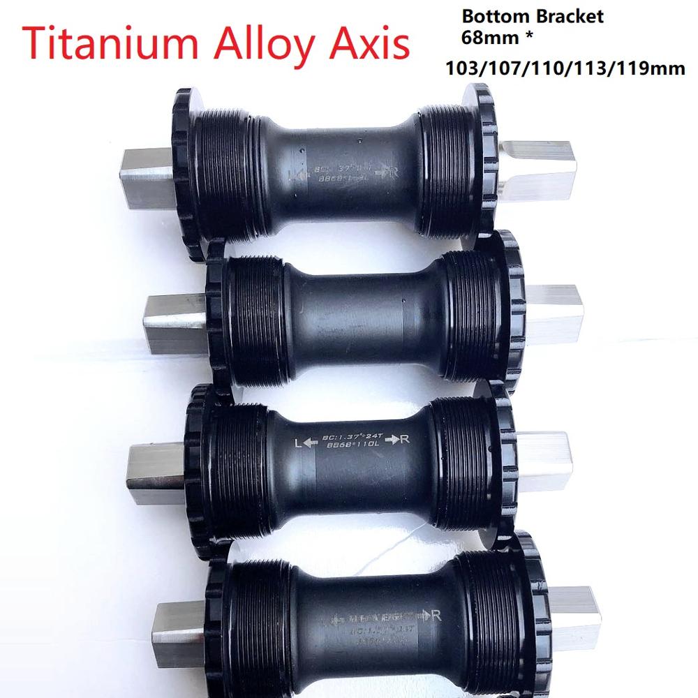 Bike Titanium Alloy Axis Bottom Brackets 68mm* 103mm 107mm 110mm 113mm 119mm Folding Bike BMX MTB Bicycle Bottom Bracket UN26