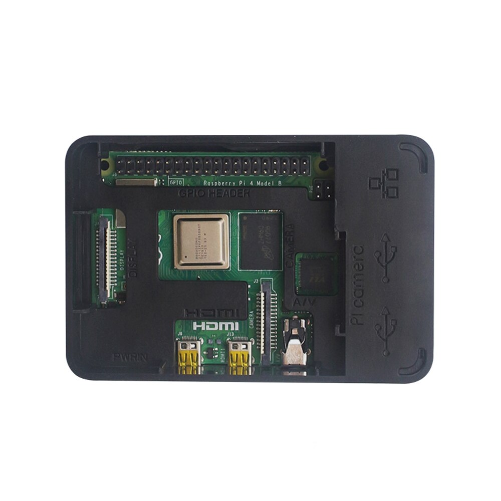 S ROBOT Raspberry Pi 4 ABS Case Black Plastic Case Box Enclosure for Raspberry Pi 4 Model B Pi 4B RPI168