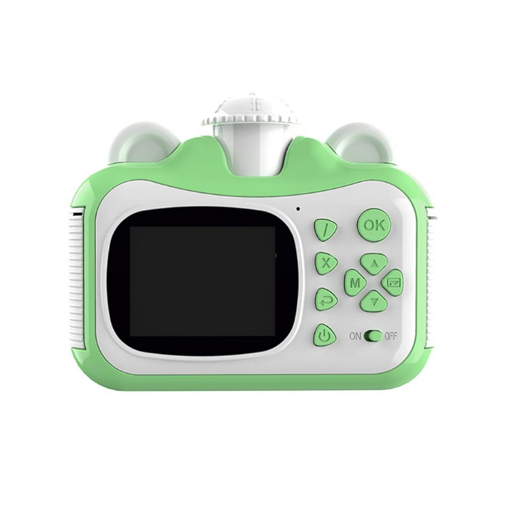 Kinder Mini Cartoon Instant Druck Kamera HD 1080P DIY Foto Druck Kamera Video Recorder Camcorder für Kinder Chritmas: Green