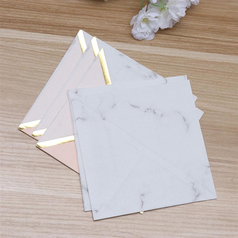 16pcs Wegwerp Golding Papier Servetten Diner Decoratieve Marmeren Servetten Feestartikelen voor Bruiloft Festival