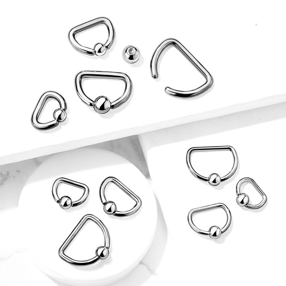 1Pcs G23 Titanium D Vorm Captive Bead Ring Oor Hoop Nose Ring Loop Oor Tragus Cartilalge Piercing Ring Lichaam sieraden Oorbel 16G