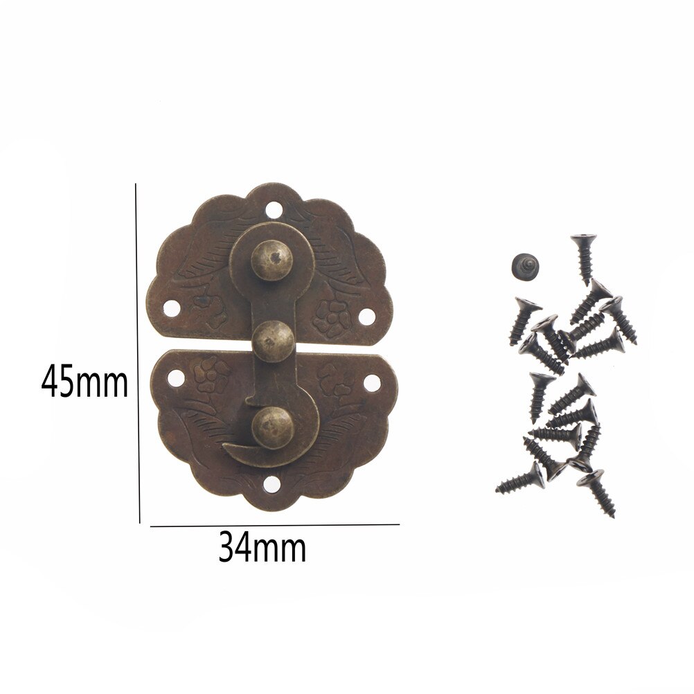Antieke Bronzen Meubelbeslag Box Klink Hasp Toggle Gesp Decoratieve Kast Scharnieren Voor Sieraden Houten Doos