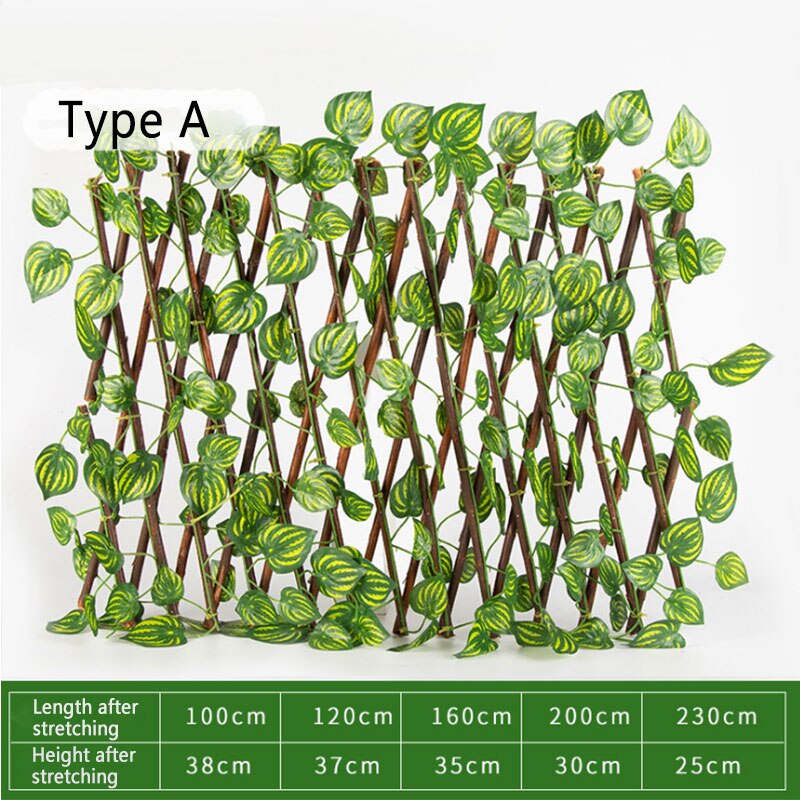 Retractable Fence Artificial Leaf Garden Buildings Expandable Faux Ivy Privacy Fence Rellis Decor Privacy Climbing Frame Decor: 01
