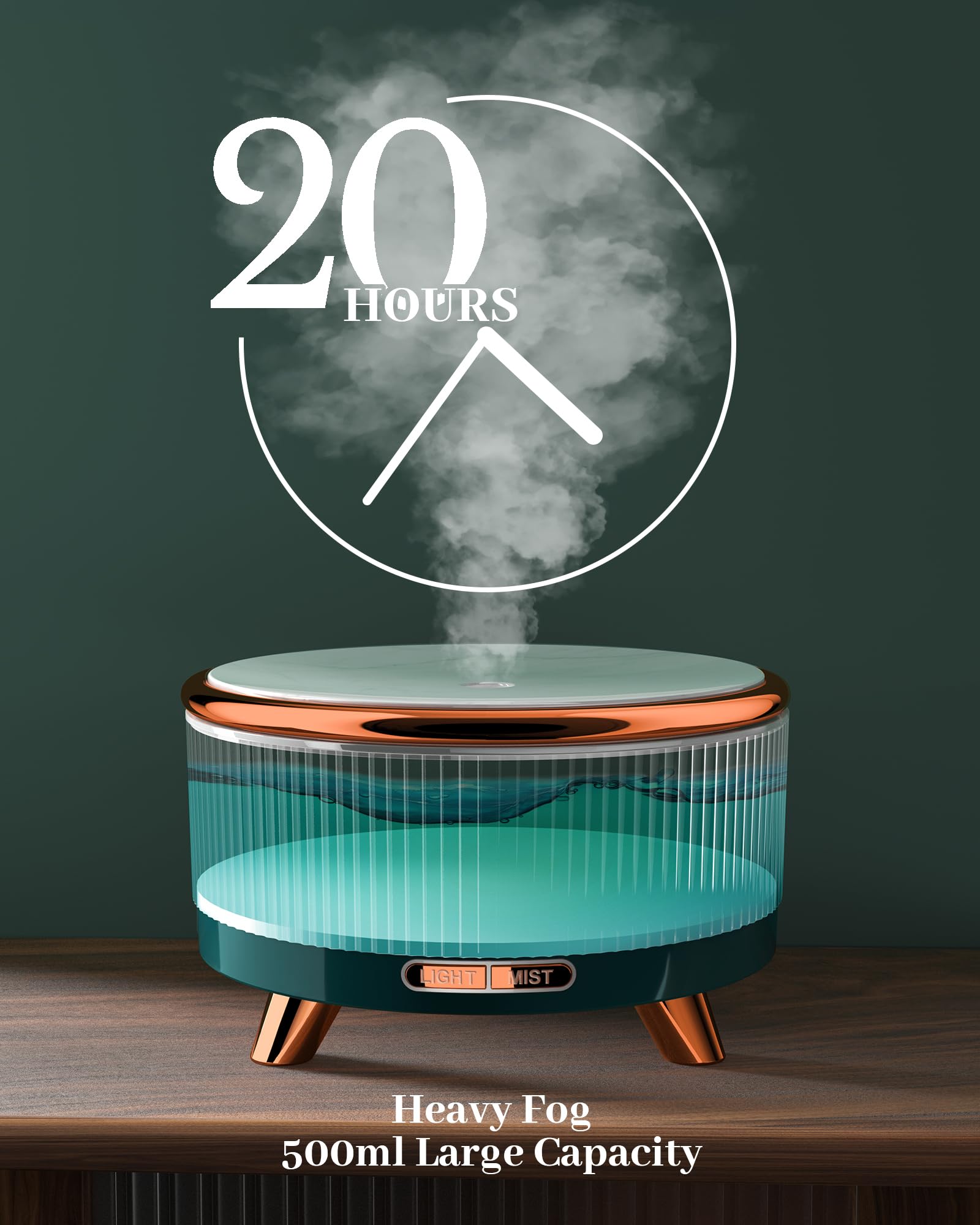 Diffusers voor etherische oliën Grote kamer, aromatherapie-diffuser van 500 ml