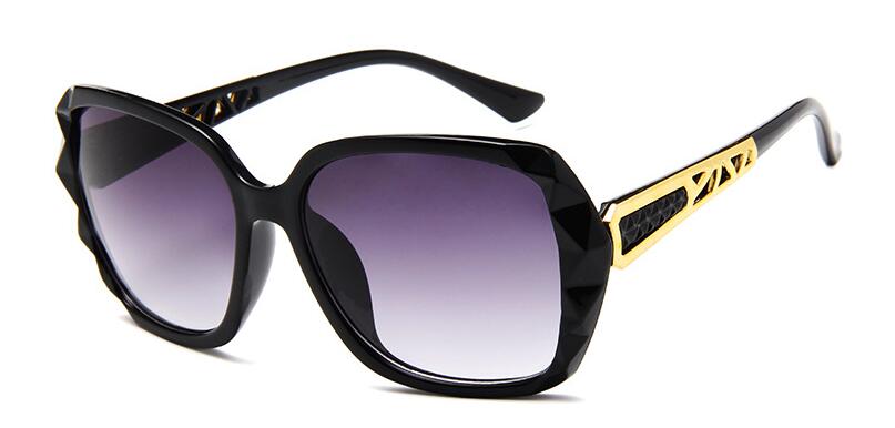 Dcm overdimensionerede firkantede solbriller kvinder sommer gradient stor stil klassiske sol solbriller  uv400: C5 sorte