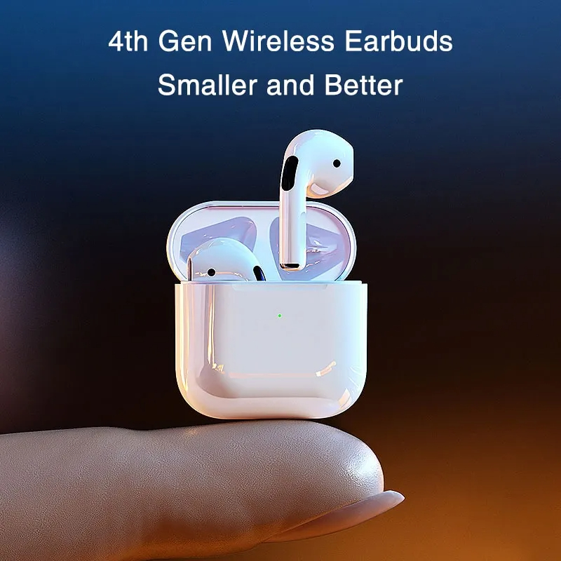 Pro 4 TWS wireless headphones touch control earphone BT 5.0 waterproof mini pods with mic for iPhone Xiaomi earbuds auto pairing