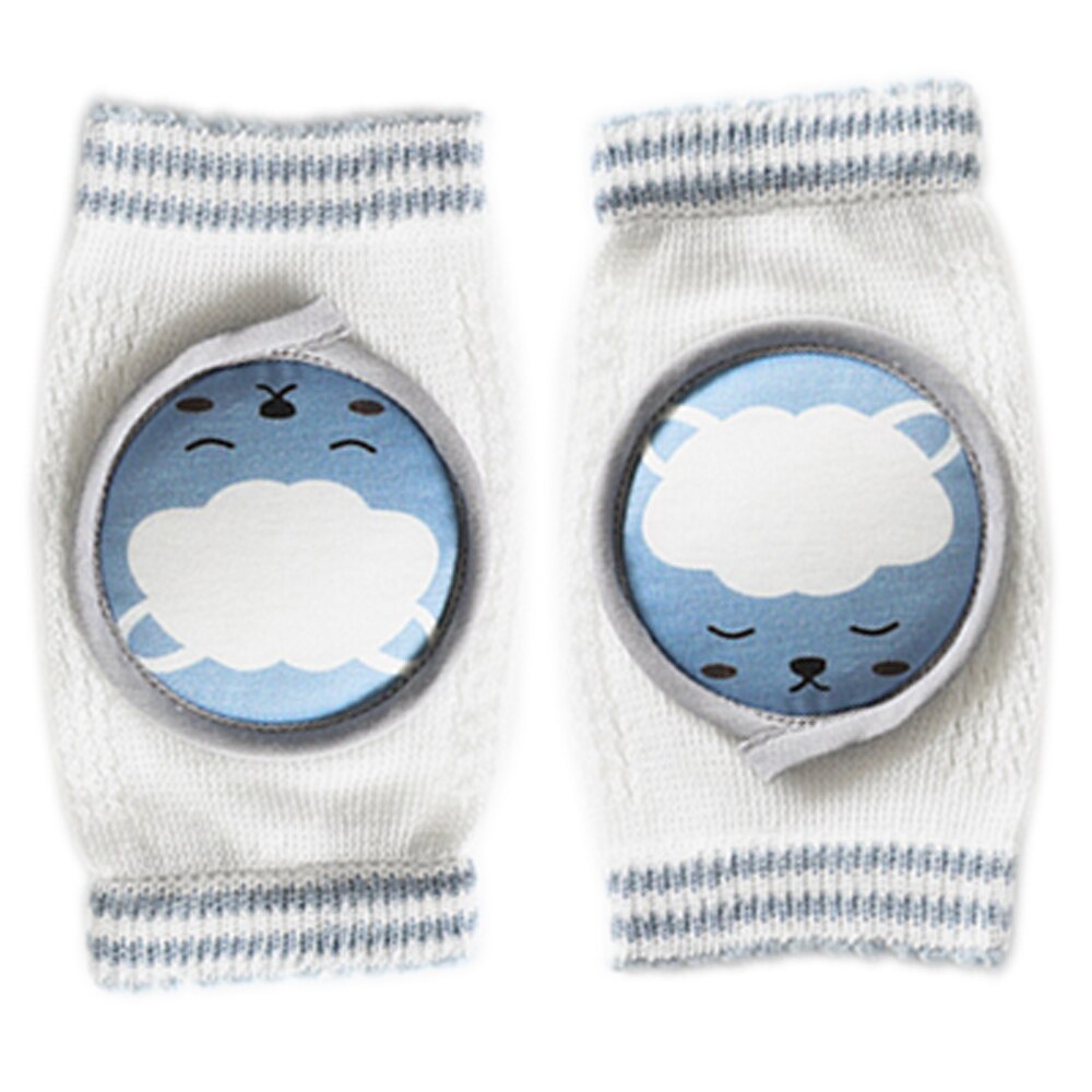 1 par rodilleras bebé Unisex elasticidad algodón suave y transpirable arrastrándose rodilleras rodilla almohadillas protectores para niños niñas: Blue