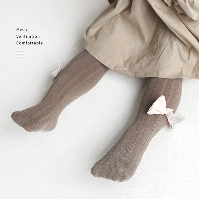 Winter Herfst Zachte Katoenen Baby Meisje Panty Effen Kleur Leuke Strikken Peuter Baby Meisjes Panty Prinses Meisje Panty