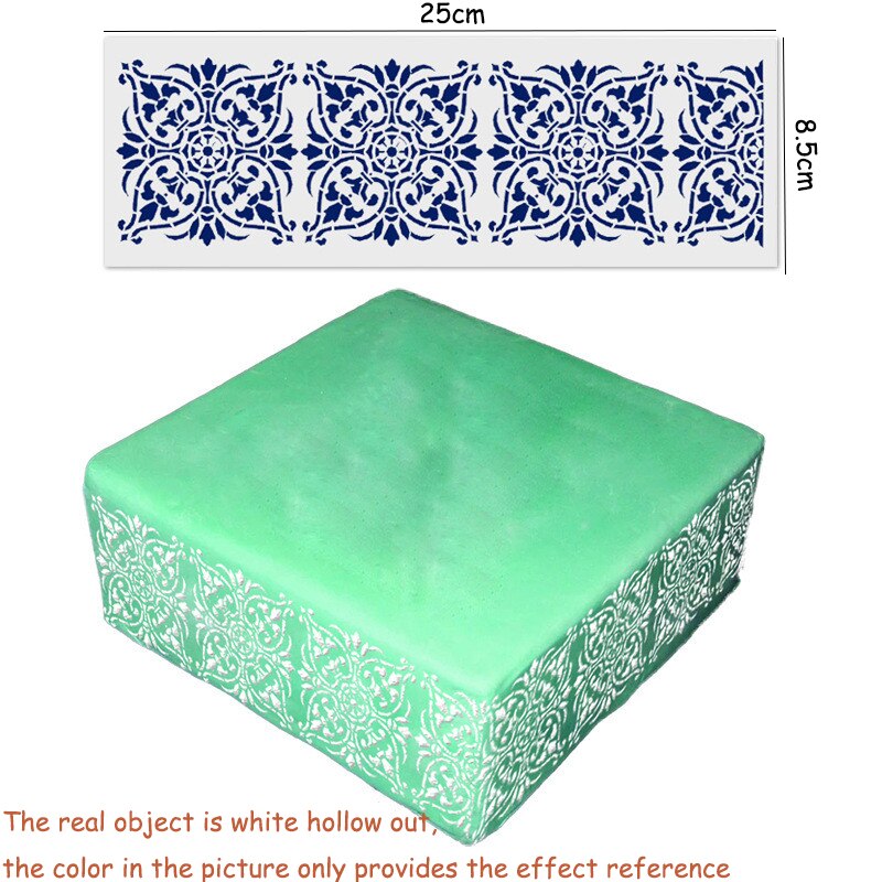 DIY Stil Schokolade Fondant Druck Schablone Hohl Zucker Sieb bilden Hochzeit Kuchen Schablone Rand Dekoration Vorlage Backen Werkzeuge: 75043