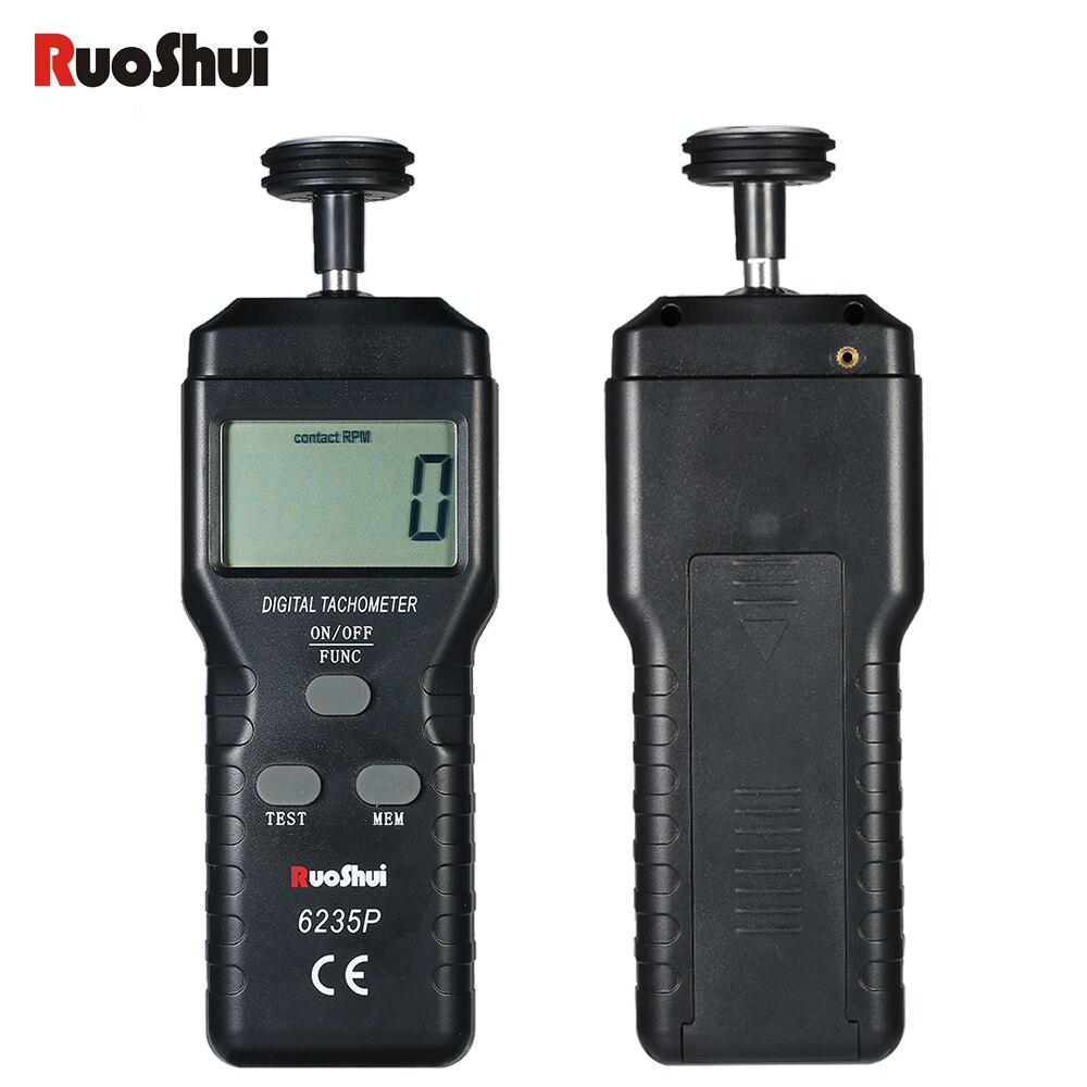 RuoShui 6235P Digital Tachometer Contact Tach tool sensor handheld speed meter auto Measure Engine Rang 0.5～19999rpm tacometro