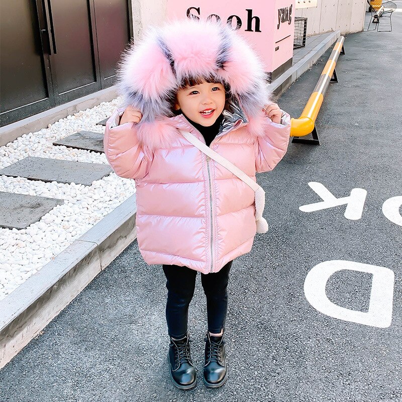 Vinterjakkepigerskind tykt to sider bærer bomuldspolstrede børnepiger vinterfrakkewt 012