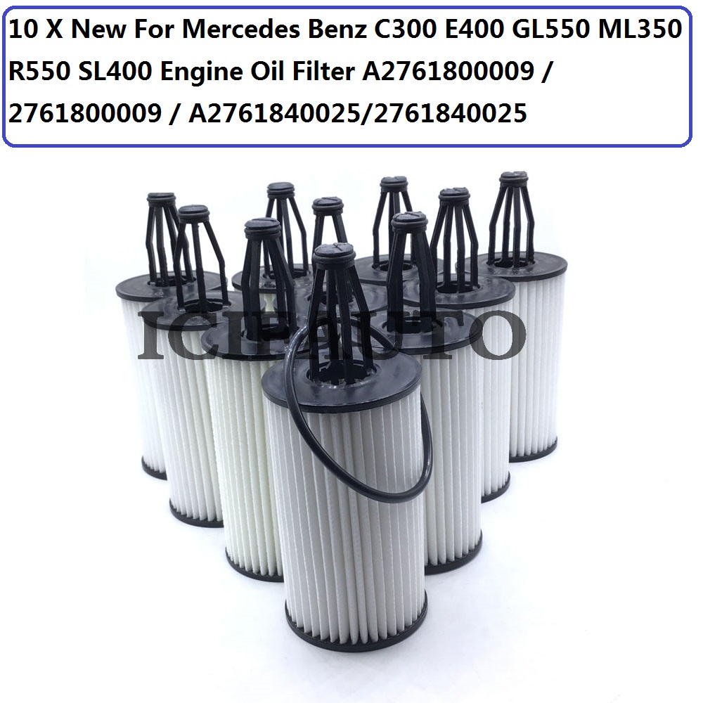 10 * per Mercedes Benz C300 E400 GL550 ML350 R550 SL400 filtro olio motore A2761800009 / 2761800009 / A2761840025 / 2761840025
